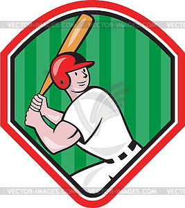 American Baseball Player Bat Diamond Cartoon - vector clipart
