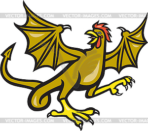 Basiliisk Crowing Cartoon - vector clipart