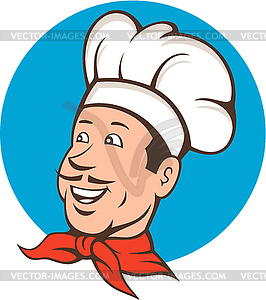 Chef Cook Baker Smiling Cartoon - vector image