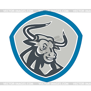 Злой Texas Longhorn Bull щит - векторизованное изображение