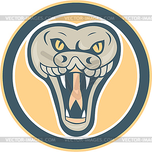 Rattle Snake Head Front Retro - vector clipart