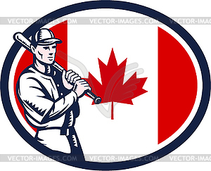 Канадский Бейсбол Тесто Канада Флаг Ретро - изображение в формате EPS