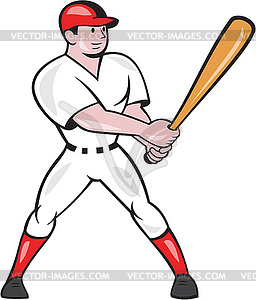 Baseball Hitter Batting Cartoon - vector clipart