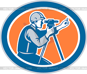 Surveyor Geodetic Engineer Total Station - vector clipart / vector image