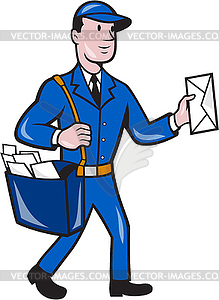 Mailman Postman Delivery Worker Cartoon - vector clip art