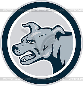 Mastiff Dog Mongrel Head Side Circle - vector image