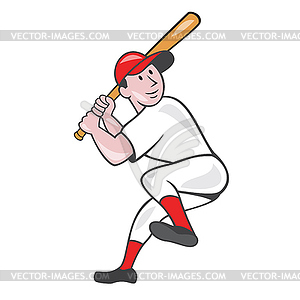 Baseball Player Batting Leg Up Cartoon - royalty-free vector image