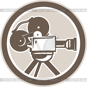 Film Movie Camera Vintage Circle Retro - vector clip art