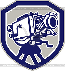 Movie Film Camera Vintage Shield - vector image