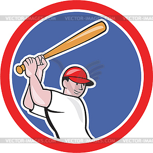 Baseball Player Batting Circle Cartoon - vector clip art