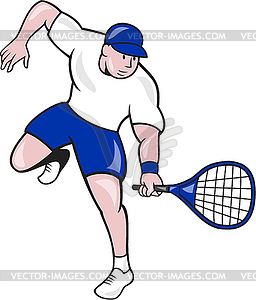 Tennis Player Racquet Cartoon - vector clip art