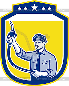 Gas Jockey Gasoline Attendant Shield - vector clip art