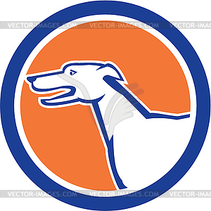 Greyhound Dog Head Side Retro Circle - vector clipart