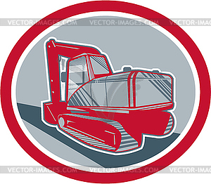 Mechanical Digger Excavator Retro - vector clipart