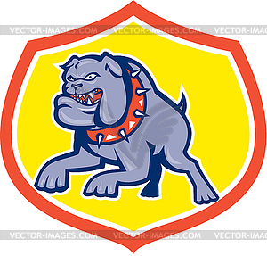 Bulldog Dog Mongrel Attacking Retro - vector clipart