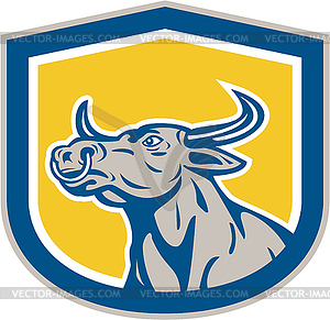 Bull Head Shield Retro - vector clipart / vector image