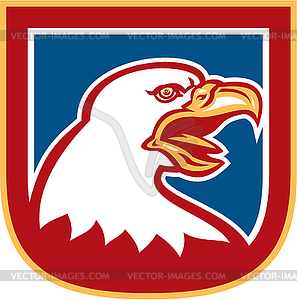 American Bald Eagle Head Shield Retro - vector clipart