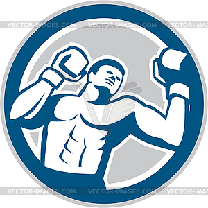 Boxer Boxing Boxing Circle Retro - vector clipart