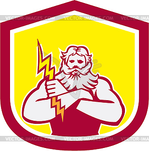 Zeus Greek God Arms Cross Thunderbollt Retro - stock vector clipart