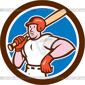 Baseball Player Holding Bat Cartoon - vector clipart