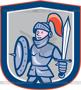Knight Shield Sword Shield Cartoon - vector image