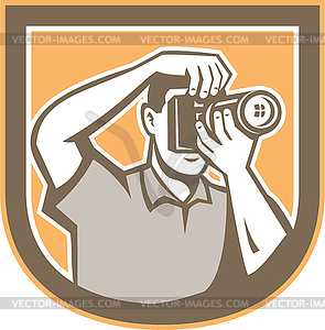 Photographer Camera Shield Retro - vector clipart / vector image