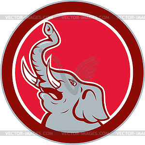 Elephant Head Roaring Trunk Up Cartoon - vector EPS clipart