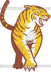 Tiger Prowling Retro - vector clipart