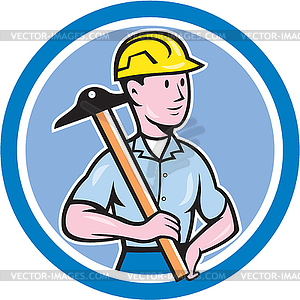 Engineer Architect T-Square Circle Cartoon - vector clipart
