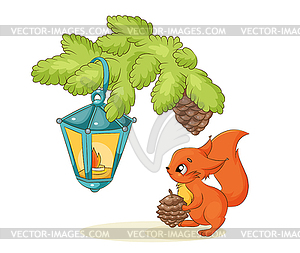 Christmas lantern - vector clipart