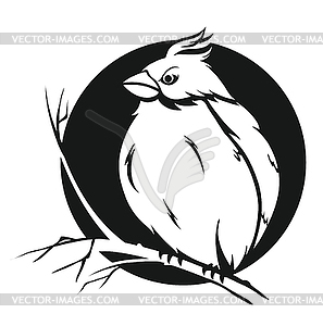 Bird on branch - vector image