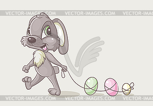 Rabbit with eggs - vector clipart