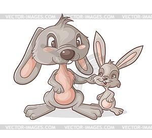 Rabbit family - vector image