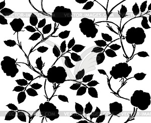 Vintage floral seamless pattern. Classic roses - vector image