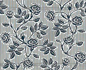 Vintage floral seamless pattern. Classic roses - vector image