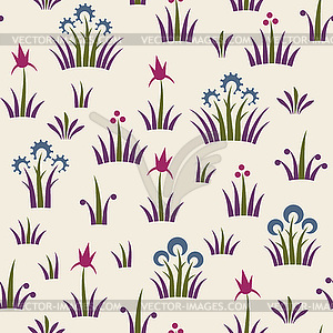 Seamless floral retro pattern of classic style - vector image