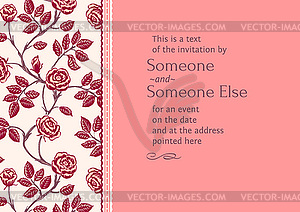 Postcard, invitation editable template with frame - vector clipart