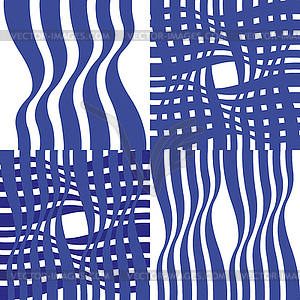 Four simple abstract patterns - vector image