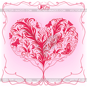 Heart with roots - vector image