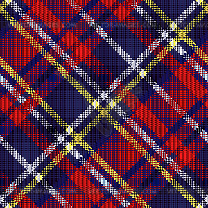 Diagonal tartan fabric seamless texture - vector image