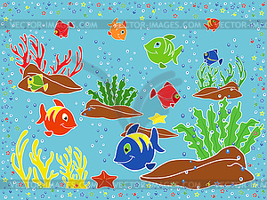 Underwater marine life - vector image