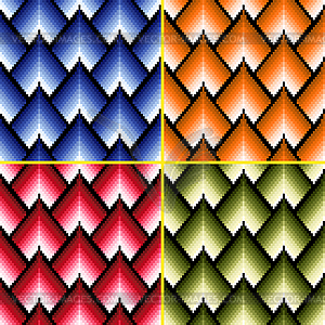 Four seamless patterns with different colors - vector image