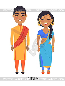 India Couple and Traditions - vector clipart