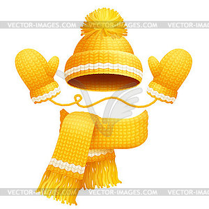 Cute Hat Scarf And Gloves Vector Clipart