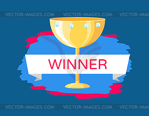 Golden Trophy Cup Fur Gewinner Vektor Clipart