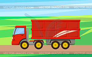 Grain Truck Transporting Crop - vector clipart