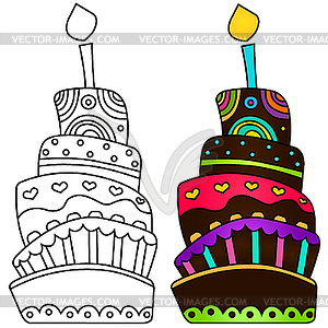 Birthday cake - vector clipart