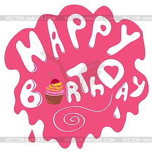 Appetizing birthday greeting - vector clip art