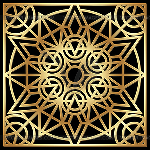 Golden geometric ornament - vector clip art