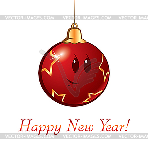 New Year Christmas cartoon ball - vector clipart